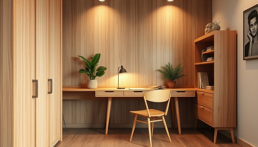 Natural wood minimalist workspace showcasing mindful living design.