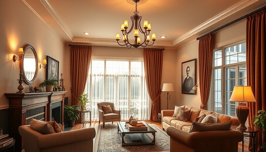 Living room with modern traditional lighting solutions and cozy decor.