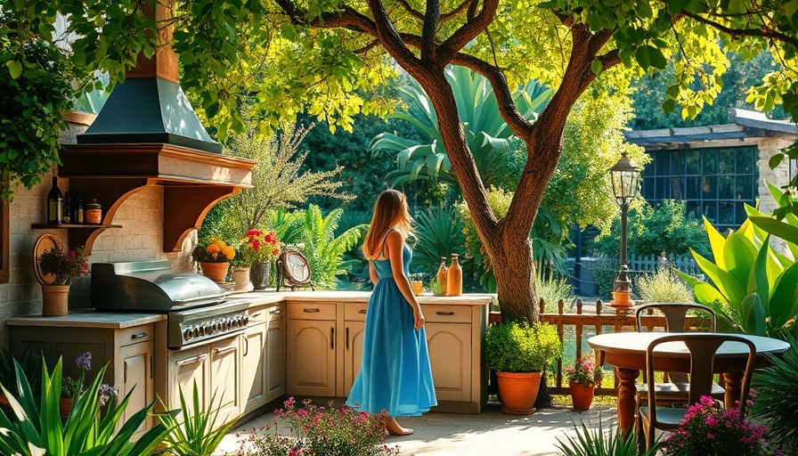 Charming outdoor kitchen setup with affordable home decor options.