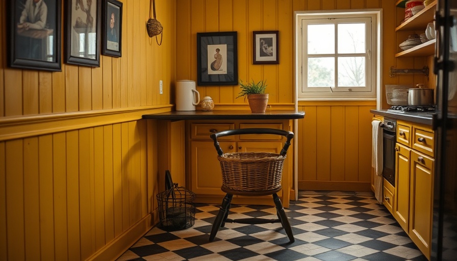 Cozy rustic kitchen setting with yellow paneling for kitchen remodeling.