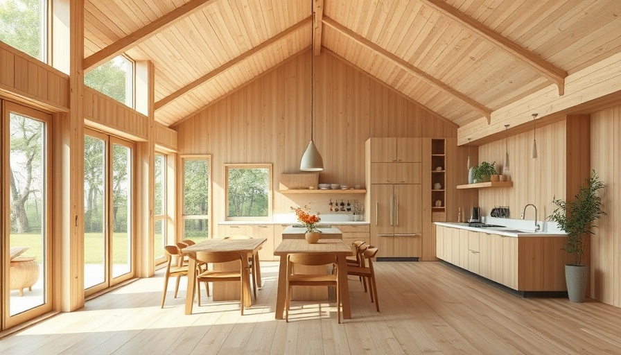 Minimalist wooden interior of a low-impact summerhouse with open space.