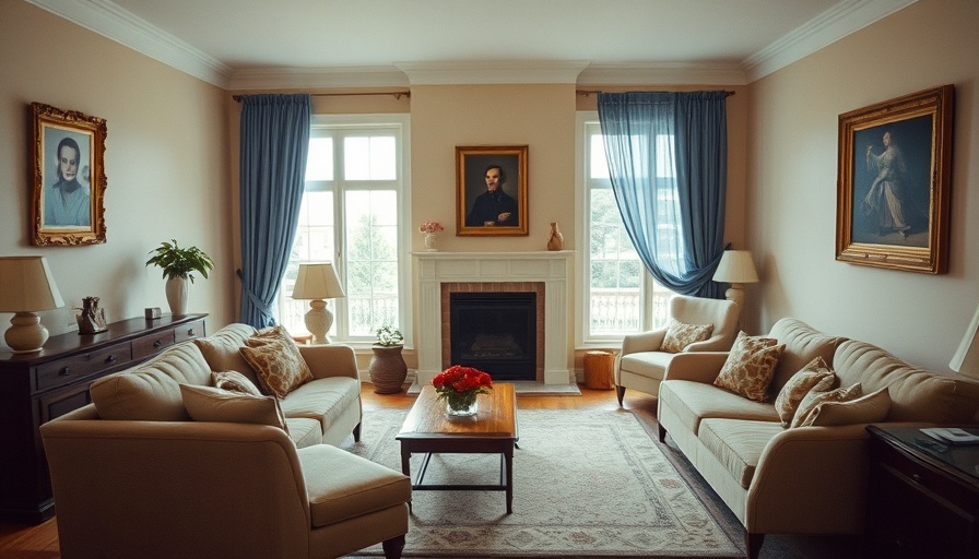 Living room with a poetic shroud covering the TV, creating a warm and inviting space.