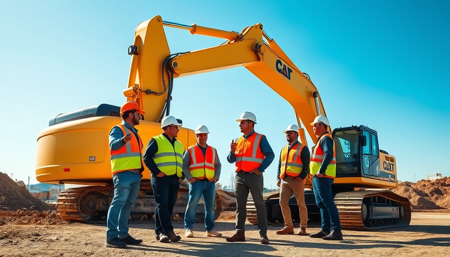 Construction workforce development training on site with excavator.