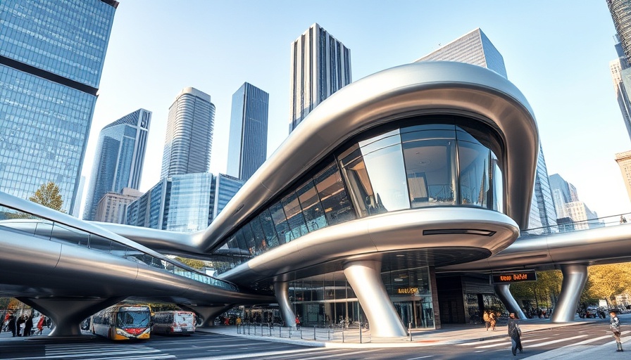 NYC bus terminal redevelopment featuring futuristic design.