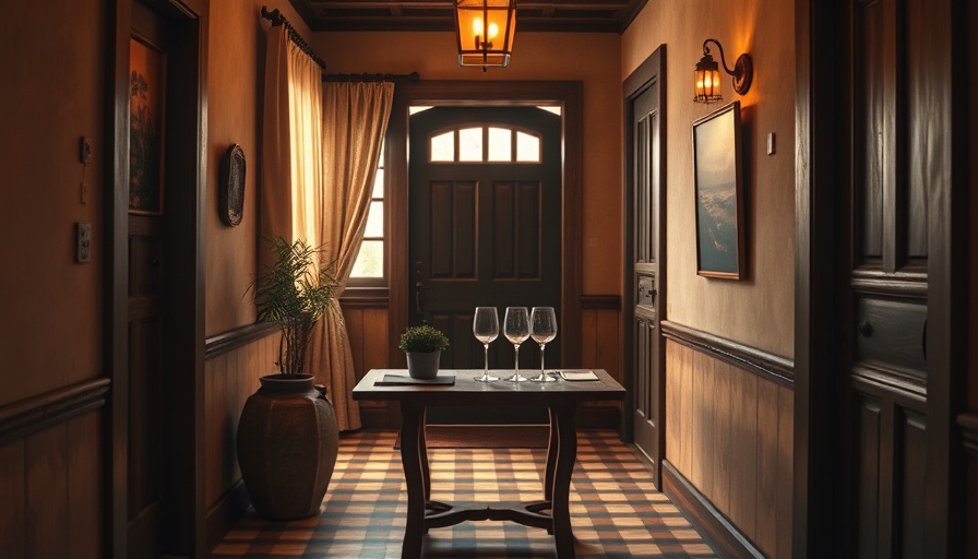 Cozy rustic entryway with decor and natural light streaming in.