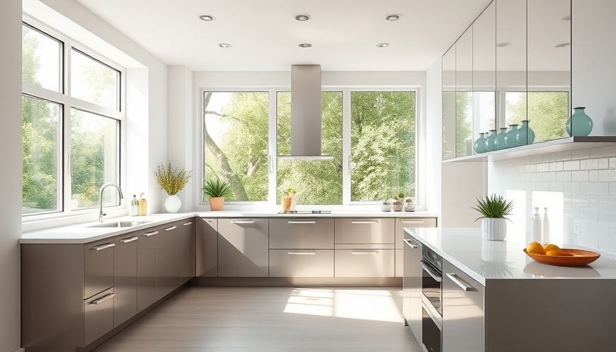 70s Cabin Makeover: Danish Riviera styled bright minimalist kitchen.