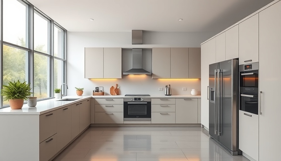 Modern kitchen with energy-efficient appliances and sleek design.
