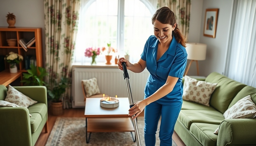 Gentle cleaning services for the elderly in a cozy living room setting.