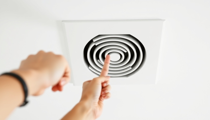 Stop condensation on air vents: hand pointing to ceiling vent.