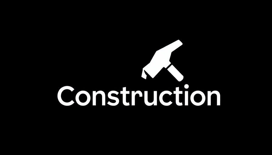 Modern construction company logo with hammer icon