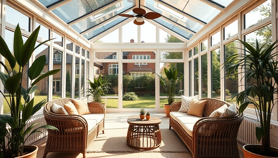 Cozy conservatory showcasing effective temperature management, bright with natural light.