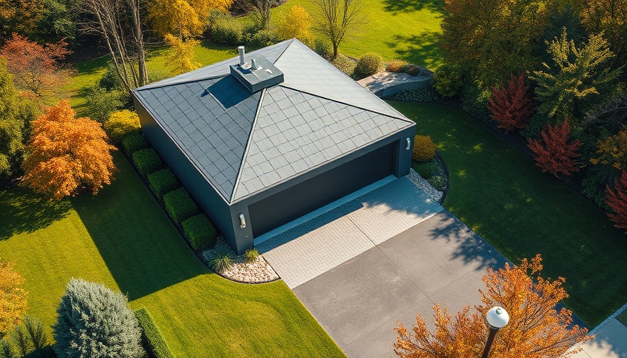 Modern garage surrounded by lush garden, promoting 'Revive the Forgotten Spaces in Your Home'.