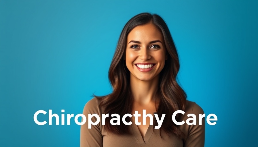 Chiropractic care presenter with contact details in blue background.