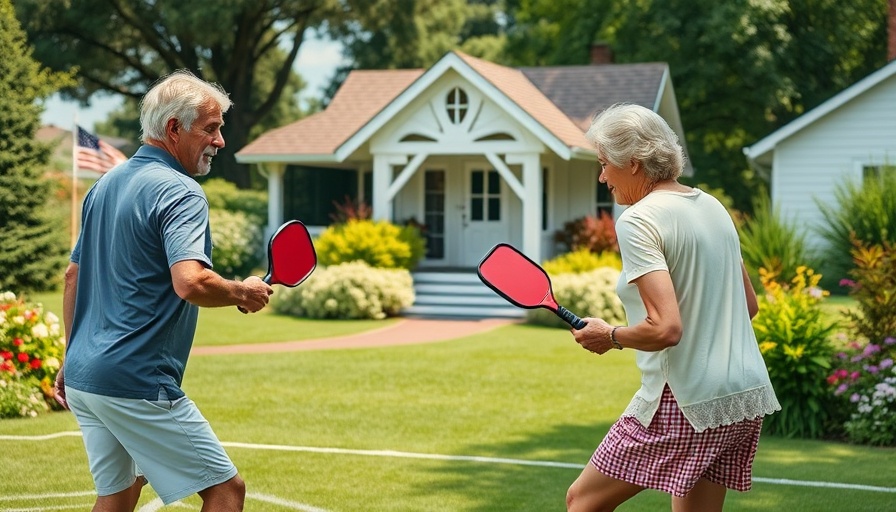 Pickleball court transformation with players in lush garden setting.