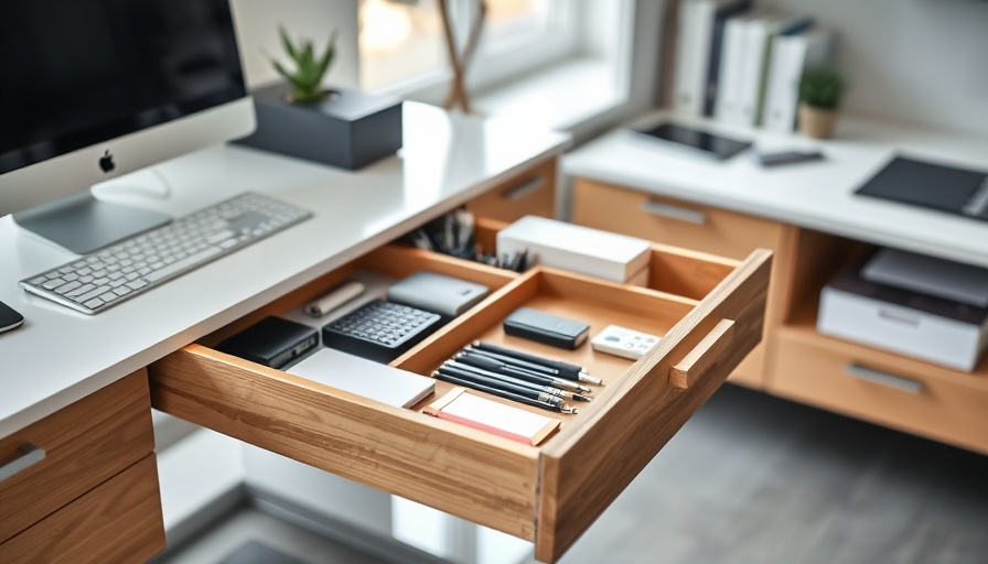 Creative cabinet storage solutions for back to school with organized desk drawer.