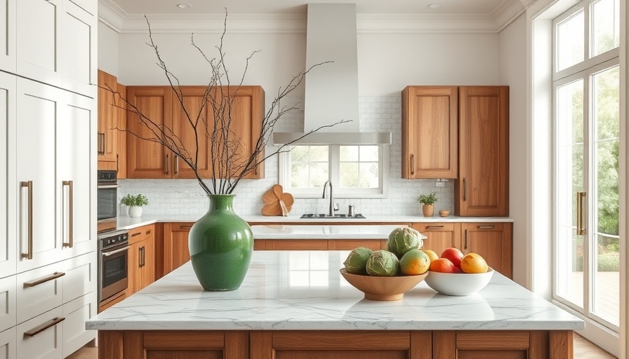 Elegant kitchen with mix cabinet front styles and natural light.