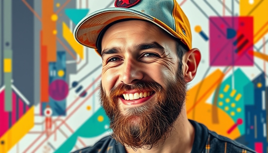 Patreon CEO Jack Conte in abstract colorful portrait with geometric design.