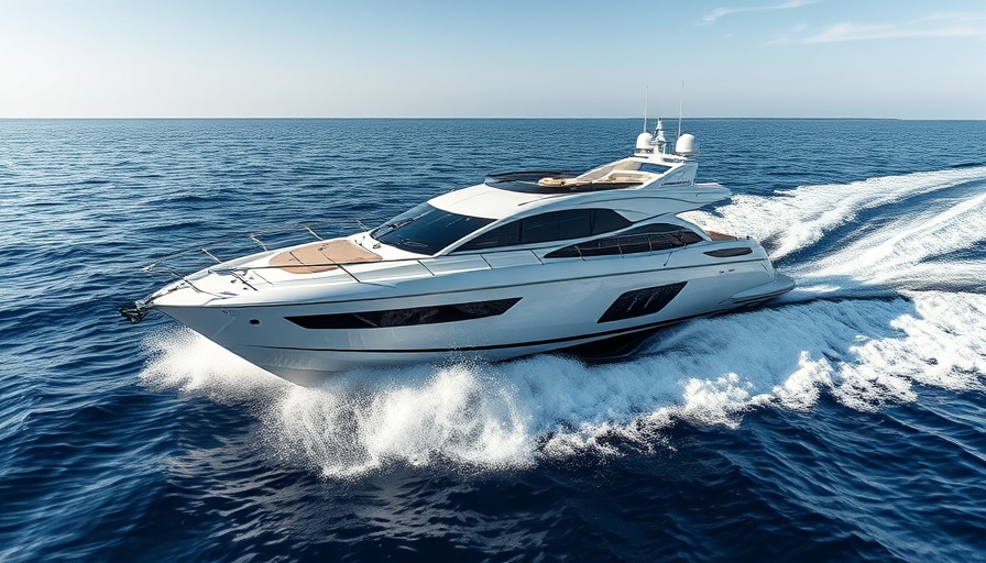 Ferretti 670 Yacht cruising on the ocean with clear skies