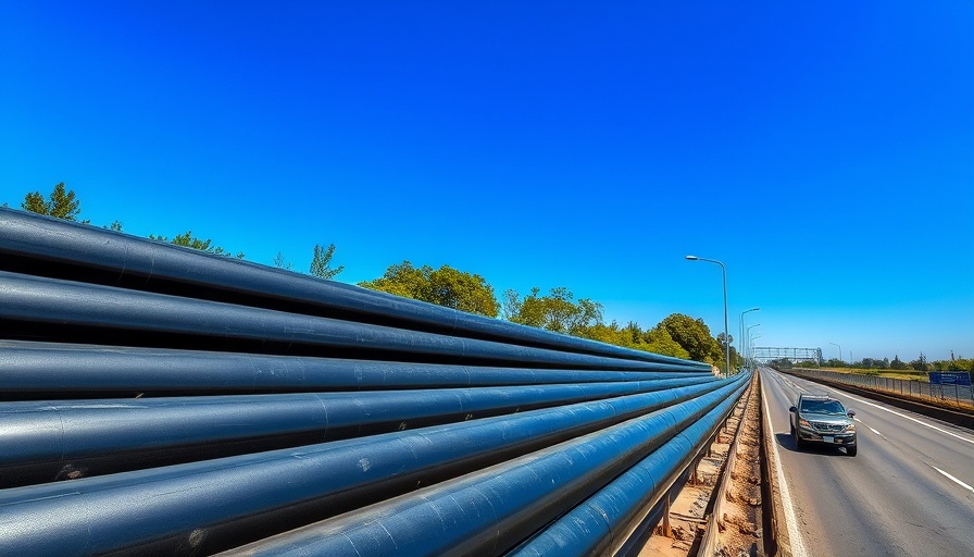 Plastic pipes on highway illustrating ADS recycled plastic purchases decline.
