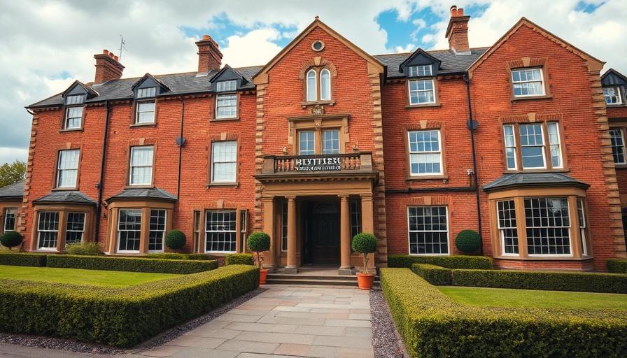 Elegant eco hotel in Ireland with classic brick design.