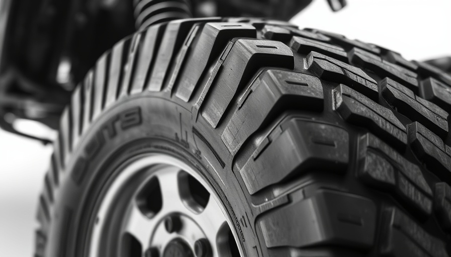 Close-up of 2026 Polaris RZR XP S Sport tire with detailed tread.