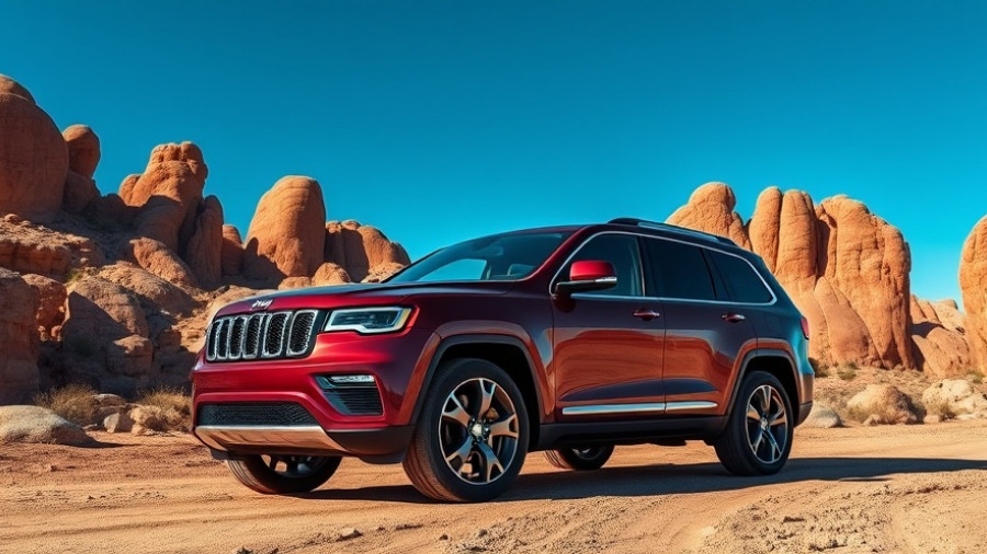 2026 Jeep Grand Wagoneer parked in a rocky desert scene.