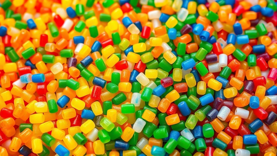 Vibrant plastic pellets gradient symbolizing plastic scrap prices stabilization.