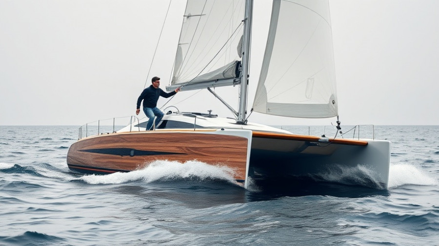 Blind sailor expertly navigates rudderless catamaran on Isle of Wight.