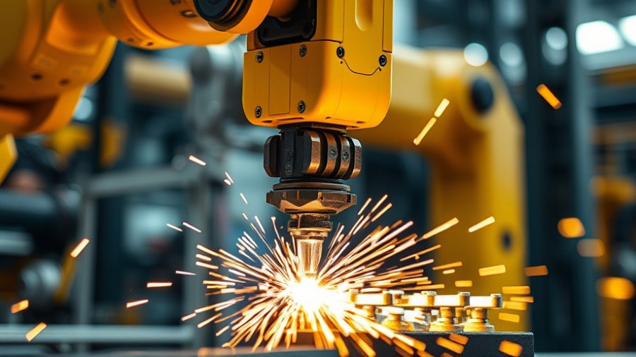 Robotic arm sparks welding Automation in Batch Size One.