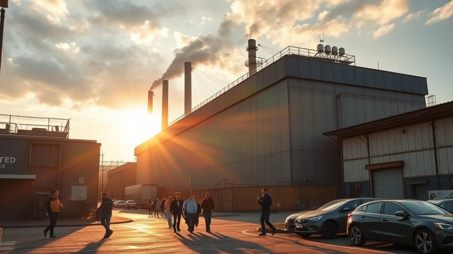 Factory exterior highlighting methane emissions issue