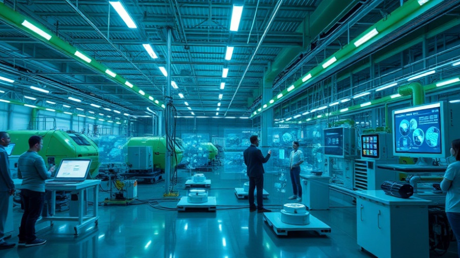 Futuristic recycling plant with innovative technology and design.