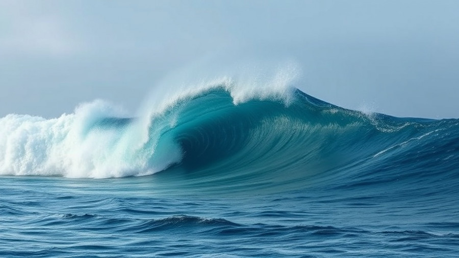 Dynamic wave forming in El Salvador's ocean at sunrise.