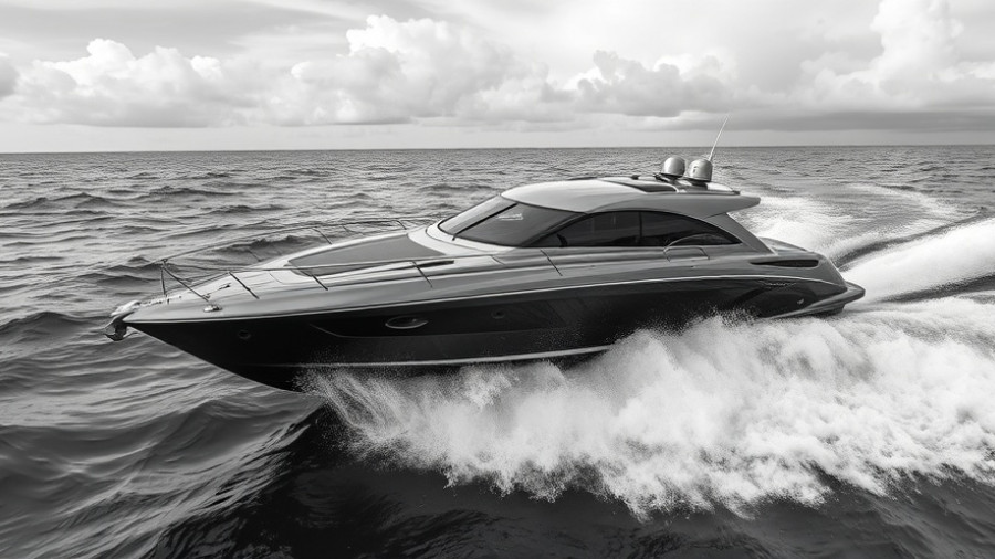 Motorboat in rough seas using Sleipner stabilization technology.