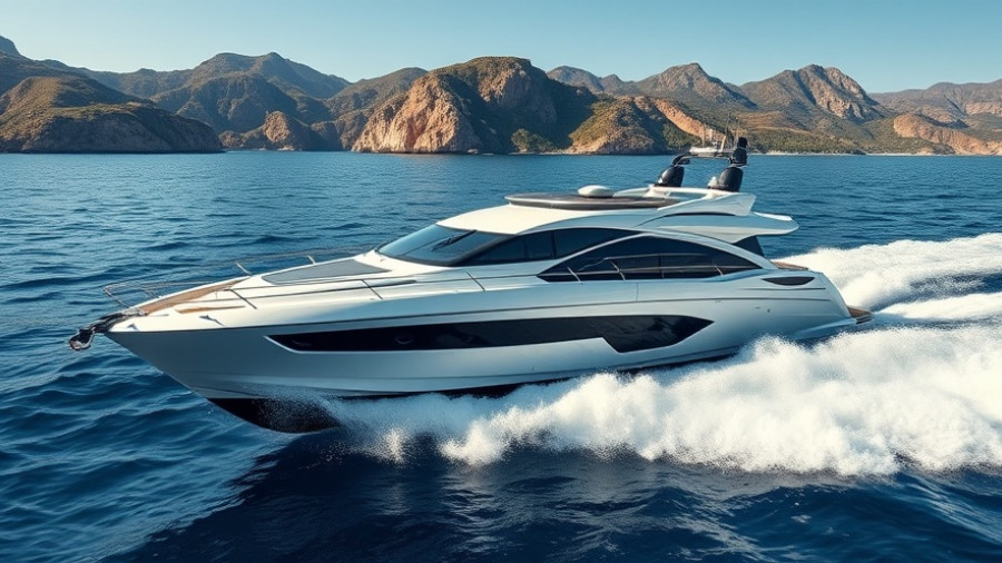 Maxim Yachts US Debut: sleek yacht navigating coastal waters.