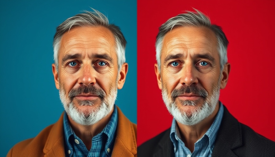 Split-screen interview setting, vibrant background, professional studio