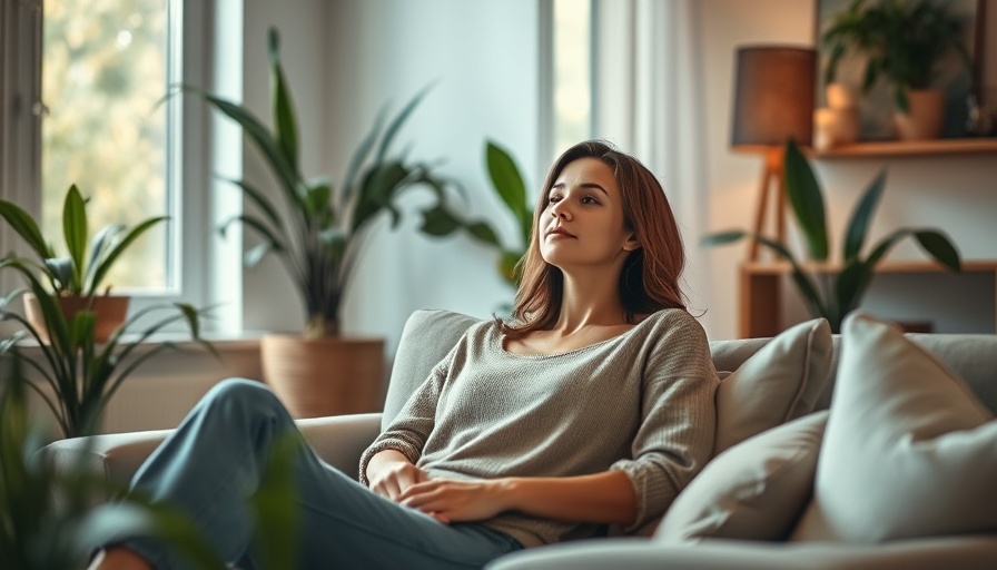 Reconnect with Hope: serene seated woman in cozy living room.