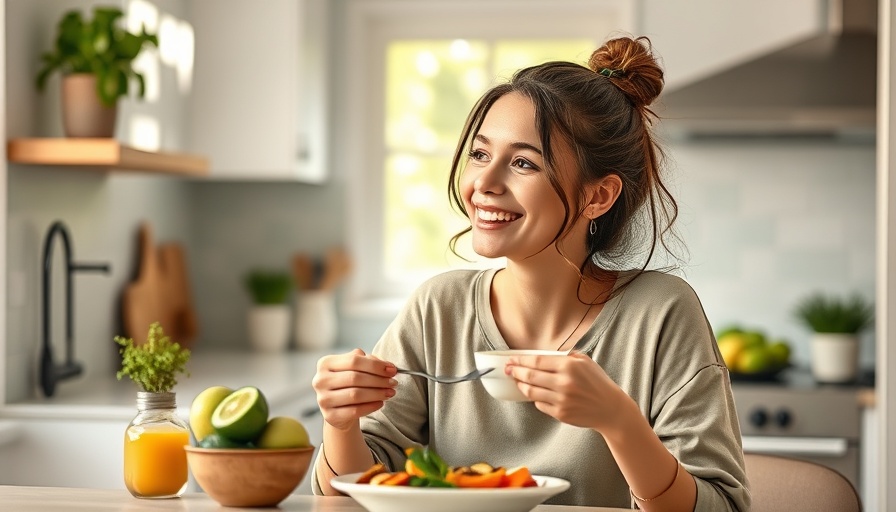 Young woman enjoying breakfast, healthy lifestyle theme