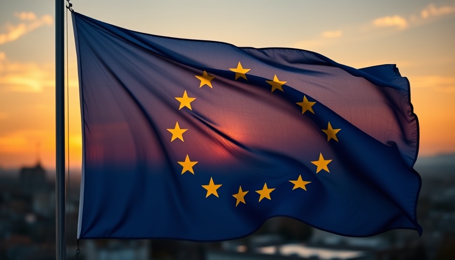EU flag with circuitry design representing cybercrime.