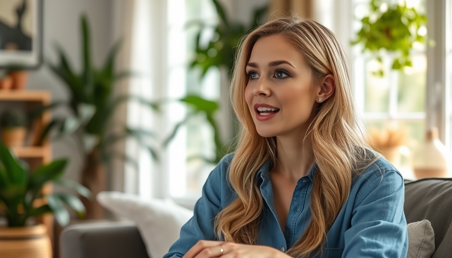 Woman discussing hydration and longevity in a cozy setting.