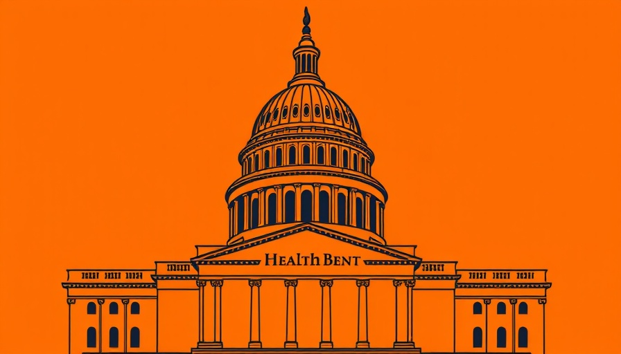 Illustration of Capitol with 'HealthBent' text on Trump abortion policy