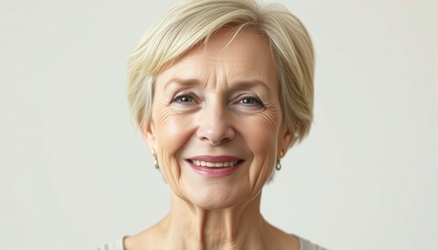 Comfort eating concept with smiling older woman portrait.