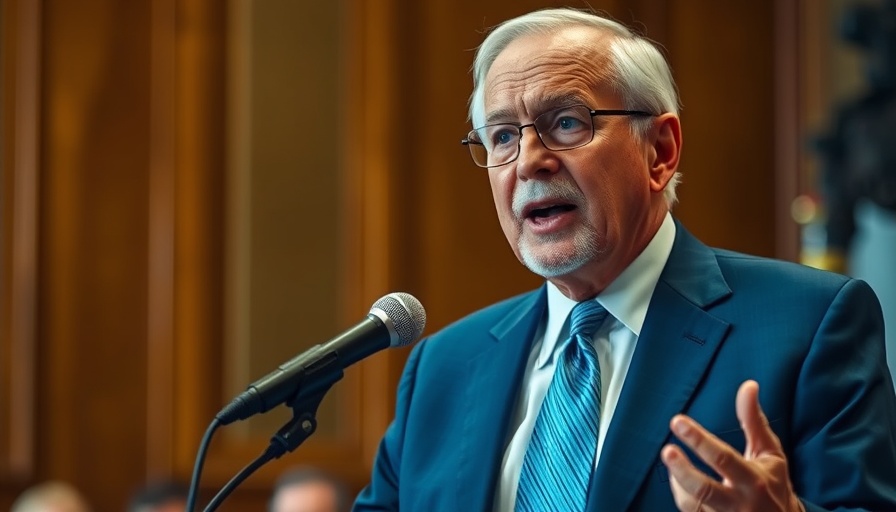Man addressing Medicare Reforms in a formal setting.