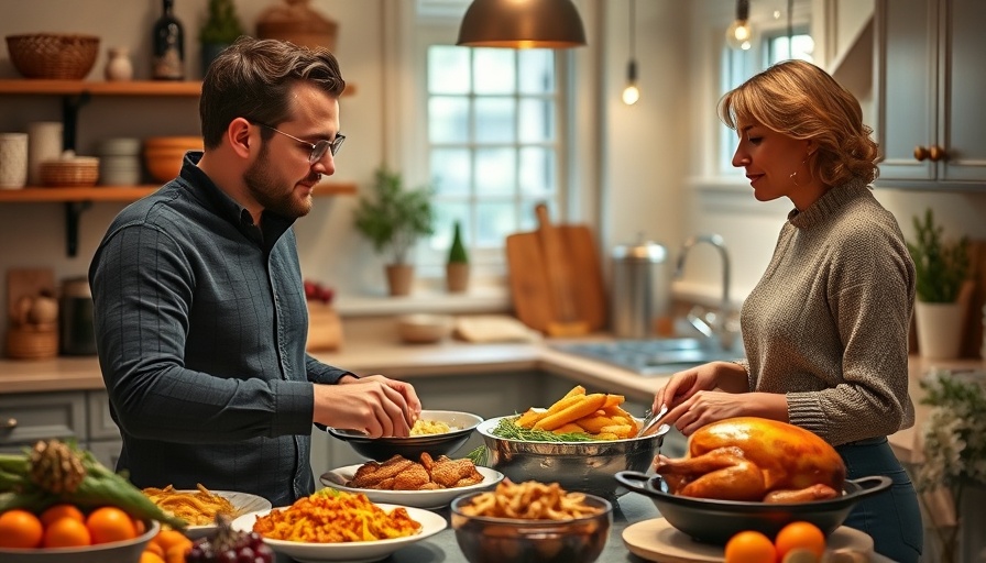 Zodiac family drama, a cozy kitchen scene with a festive meal preparation.