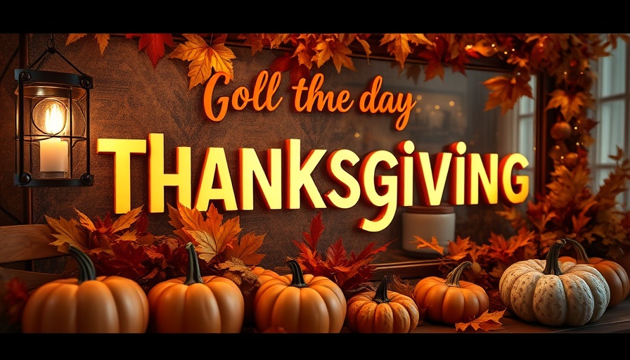 Thanksgiving message with festive autumn leaves background
