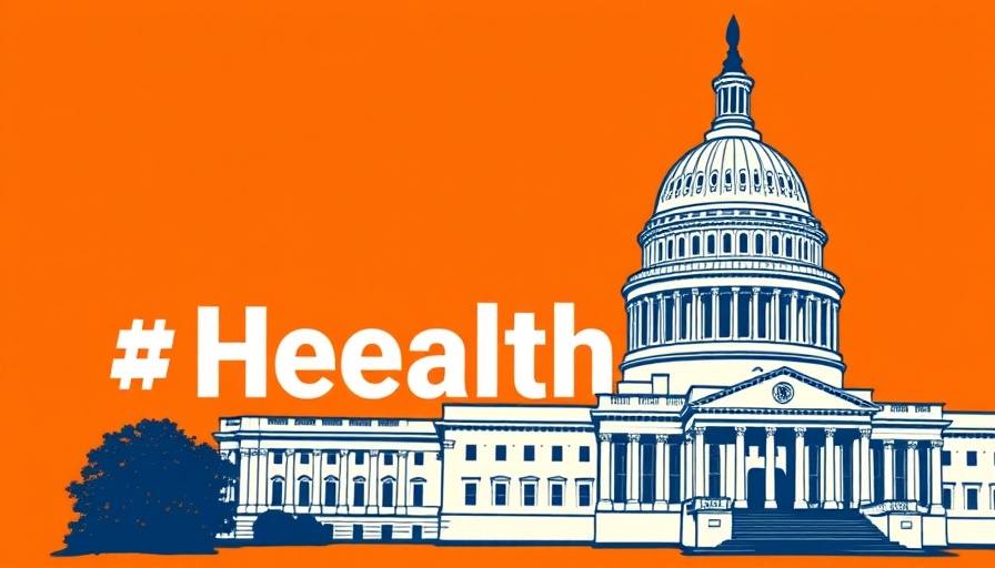 Illustrated Capitol with 'HealthBent' text on orange for abortion access.