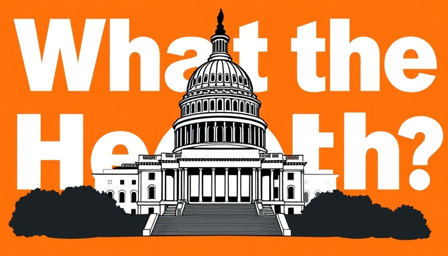 Illustration of U.S. Capitol with health news theme for Public Health