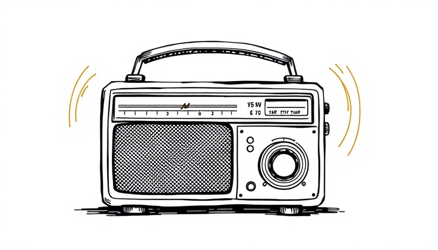 Vintage-style radio illustration for healthcare innovations podcast.