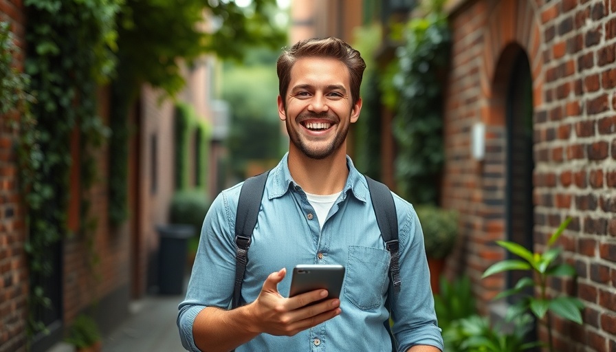 Cheerful man with device in cobblestone alley, Elon Musk OpenAI