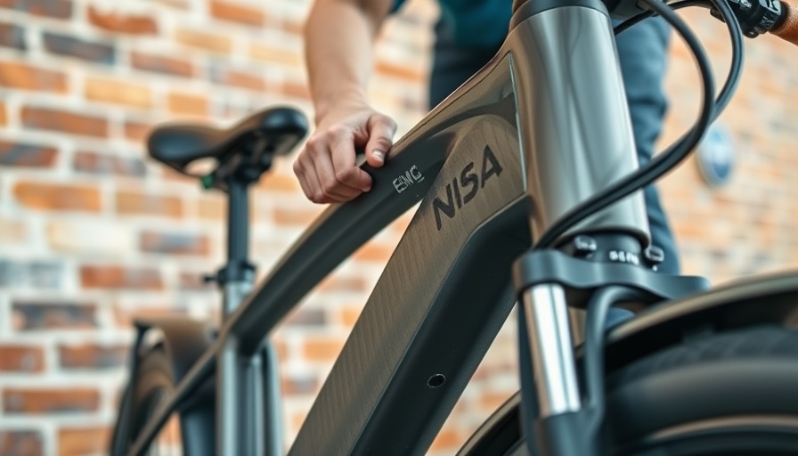 Close-up of e-bike battery installation, highlighting e-bike innovation.