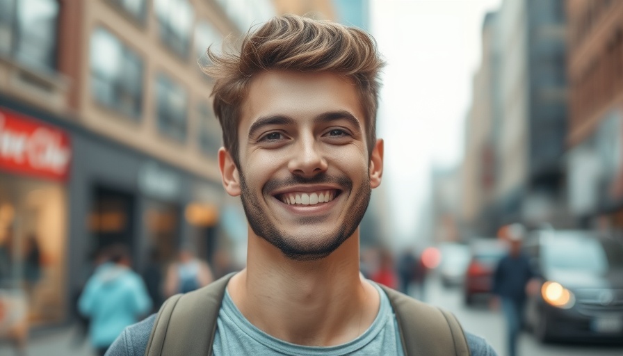 Portrait of a smiling young man, casual and bright setting.